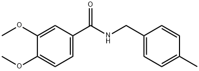 3,4-dimethoxy-N-(4-methylbenzyl)benzamide 化学構造式