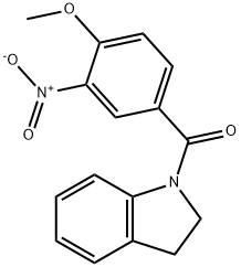 1-{3-nitro-4-methoxybenzoyl}indoline Struktur