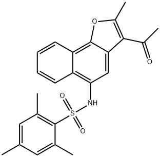 N-(3-acetyl-2-methylnaphtho[1,2-b]furan-5-yl)-2,4,6-trimethylbenzenesulfonamide Struktur