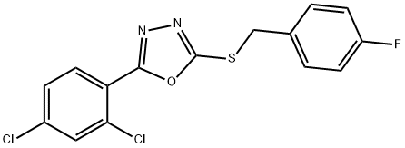 5-(2,4-dichlorophenyl)-1,3,4-oxadiazol-2-yl 4-fluorobenzyl sulfide Structure