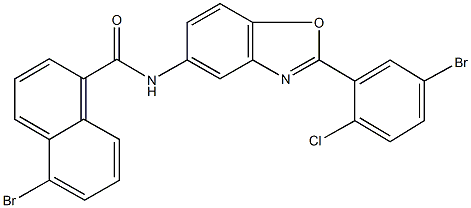 5-bromo-N-[2-(5-bromo-2-chlorophenyl)-1,3-benzoxazol-5-yl]-1-naphthamide Structure