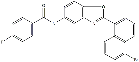 N-[2-(5-bromo-1-naphthyl)-1,3-benzoxazol-5-yl]-4-fluorobenzamide Structure