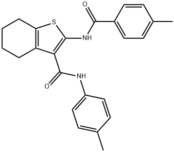 2-[(4-methylbenzoyl)amino]-N-(4-methylphenyl)-4,5,6,7-tetrahydro-1-benzothiophene-3-carboxamide 结构式