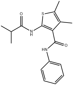 2-(isobutyrylamino)-4,5-dimethyl-N-phenyl-3-thiophenecarboxamide Struktur