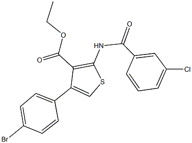 ethyl 4-(4-bromophenyl)-2-[(3-chlorobenzoyl)amino]-3-thiophenecarboxylate Struktur