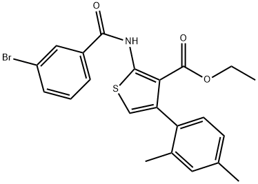 ethyl 2-[(3-bromobenzoyl)amino]-4-(2,4-dimethylphenyl)-3-thiophenecarboxylate Structure