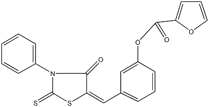 3-[(4-oxo-3-phenyl-2-thioxo-1,3-thiazolidin-5-ylidene)methyl]phenyl 2-furoate Structure