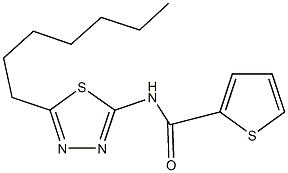 N-(5-heptyl-1,3,4-thiadiazol-2-yl)-2-thiophenecarboxamide 化学構造式