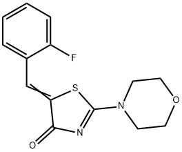 5-(2-fluorobenzylidene)-2-(4-morpholinyl)-1,3-thiazol-4(5H)-one 结构式