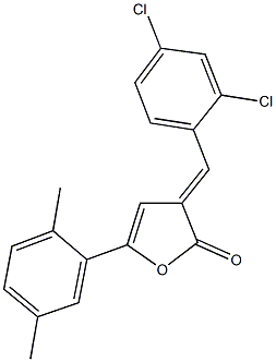 3-(2,4-dichlorobenzylidene)-5-(2,5-dimethylphenyl)-2(3H)-furanone 化学構造式