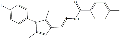 N'-{[1-(4-iodophenyl)-2,5-dimethyl-1H-pyrrol-3-yl]methylene}-4-methylbenzohydrazide 结构式