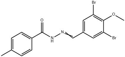 N'-(3,5-dibromo-4-methoxybenzylidene)-4-methylbenzohydrazide 结构式