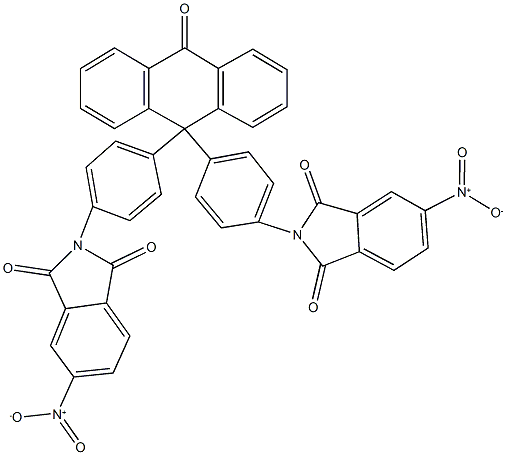 5-nitro-2-{4-[9-(4-{5-nitro-1,3-dioxo-1,3-dihydro-2H-isoindol-2-yl}phenyl)-10-oxo-9,10-dihydro-9-anthracenyl]phenyl}-1H-isoindole-1,3(2H)-dione 结构式