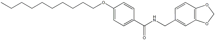 N-(1,3-benzodioxol-5-ylmethyl)-4-(decyloxy)benzamide Structure