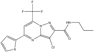 3-chloro-N-propyl-5-(2-thienyl)-7-(trifluoromethyl)pyrazolo[1,5-a]pyrimidine-2-carboxamide,333396-02-4,结构式