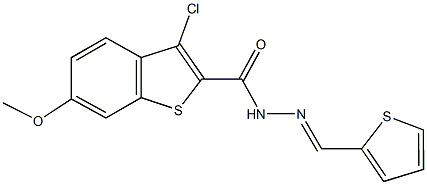 3-chloro-6-methoxy-N'-(2-thienylmethylene)-1-benzothiophene-2-carbohydrazide 结构式