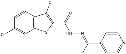 3,6-dichloro-N'-[1-(4-pyridinyl)ethylidene]-1-benzothiophene-2-carbohydrazide Structure