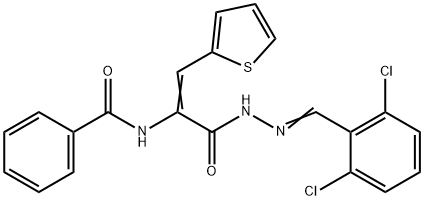 N-[1-{[2-(2,6-dichlorobenzylidene)hydrazino]carbonyl}-2-(2-thienyl)vinyl]benzamide Structure