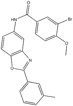 3-bromo-4-methoxy-N-[2-(3-methylphenyl)-1,3-benzoxazol-5-yl]benzamide Structure