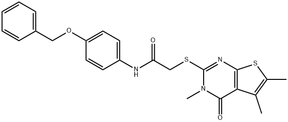 N-[4-(benzyloxy)phenyl]-2-[(3,5,6-trimethyl-4-oxo-3,4-dihydrothieno[2,3-d]pyrimidin-2-yl)sulfanyl]acetamide Struktur