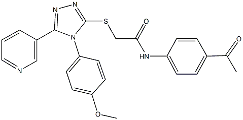 N-(4-acetylphenyl)-2-({4-[4-(methyloxy)phenyl]-5-pyridin-3-yl-4H-1,2,4-triazol-3-yl}sulfanyl)acetamide,333408-43-8,结构式