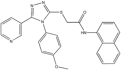 2-({4-[4-(methyloxy)phenyl]-5-pyridin-3-yl-4H-1,2,4-triazol-3-yl}sulfanyl)-N-naphthalen-1-ylacetamide Struktur