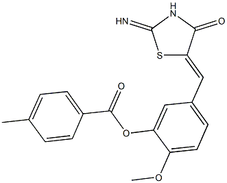 5-[(2-imino-4-oxo-1,3-thiazolidin-5-ylidene)methyl]-2-methoxyphenyl 4-methylbenzoate Structure