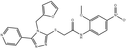 2-{[4-(furan-2-ylmethyl)-5-pyridin-4-yl-4H-1,2,4-triazol-3-yl]sulfanyl}-N-[4-nitro-2-(methyloxy)phenyl]acetamide|