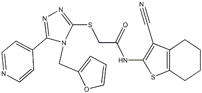 N-(3-cyano-4,5,6,7-tetrahydro-1-benzothien-2-yl)-2-{[4-(furan-2-ylmethyl)-5-pyridin-4-yl-4H-1,2,4-triazol-3-yl]sulfanyl}acetamide Structure
