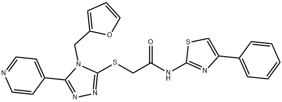 2-{[4-(2-furylmethyl)-5-(4-pyridinyl)-4H-1,2,4-triazol-3-yl]sulfanyl}-N-(4-phenyl-1,3-thiazol-2-yl)acetamide Structure