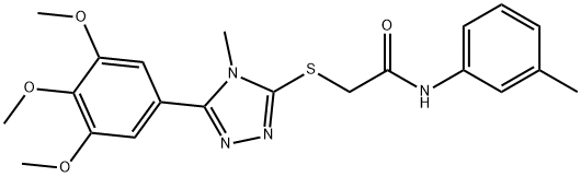 N-(3-methylphenyl)-2-({4-methyl-5-[3,4,5-tris(methyloxy)phenyl]-4H-1,2,4-triazol-3-yl}sulfanyl)acetamide Structure