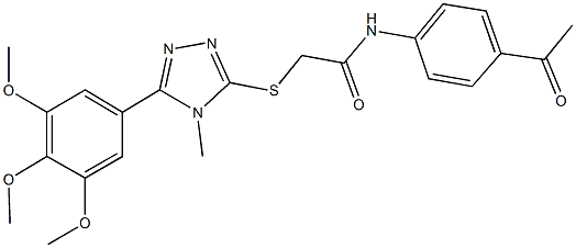 333412-03-6 N-(4-acetylphenyl)-2-{[4-methyl-5-(3,4,5-trimethoxyphenyl)-4H-1,2,4-triazol-3-yl]sulfanyl}acetamide