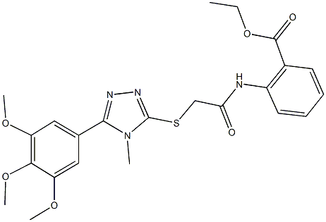 333412-19-4 ethyl 2-[({[4-methyl-5-(3,4,5-trimethoxyphenyl)-4H-1,2,4-triazol-3-yl]sulfanyl}acetyl)amino]benzoate