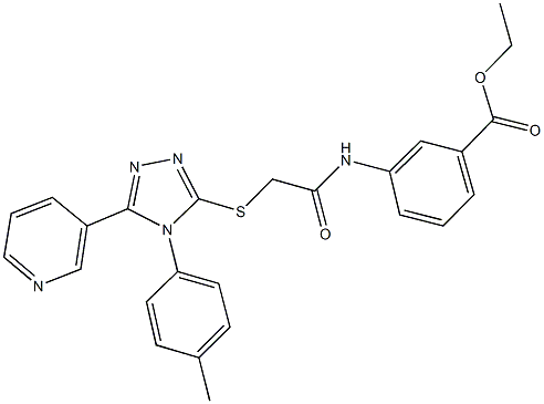 ethyl 3-[({[4-(4-methylphenyl)-5-(3-pyridinyl)-4H-1,2,4-triazol-3-yl]sulfanyl}acetyl)amino]benzoate Structure