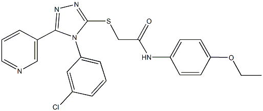 2-{[4-(3-chlorophenyl)-5-pyridin-3-yl-4H-1,2,4-triazol-3-yl]sulfanyl}-N-[4-(ethyloxy)phenyl]acetamide,333412-74-1,结构式