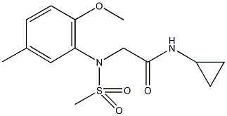N-cyclopropyl-2-[2-methoxy-5-methyl(methylsulfonyl)anilino]acetamide Struktur