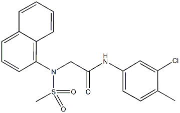 N-(3-chloro-4-methylphenyl)-2-[(methylsulfonyl)(1-naphthyl)amino]acetamide Struktur