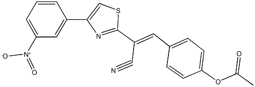 4-[2-cyano-2-(4-{3-nitrophenyl}-1,3-thiazol-2-yl)vinyl]phenyl acetate Structure