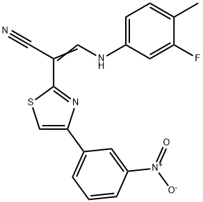 3-(3-fluoro-4-methylanilino)-2-(4-{3-nitrophenyl}-1,3-thiazol-2-yl)acrylonitrile Structure