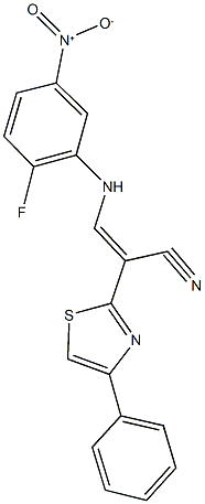 333414-97-4 3-{2-fluoro-5-nitroanilino}-2-(4-phenyl-1,3-thiazol-2-yl)acrylonitrile