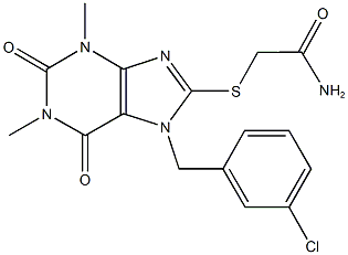 2-{[7-(3-chlorobenzyl)-1,3-dimethyl-2,6-dioxo-2,3,6,7-tetrahydro-1H-purin-8-yl]sulfanyl}acetamide Structure