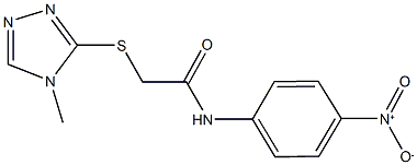 N-{4-nitrophenyl}-2-[(4-methyl-4H-1,2,4-triazol-3-yl)sulfanyl]acetamide 化学構造式