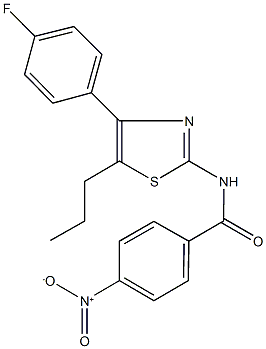 N-[4-(4-fluorophenyl)-5-propyl-1,3-thiazol-2-yl]-4-nitrobenzamide 结构式