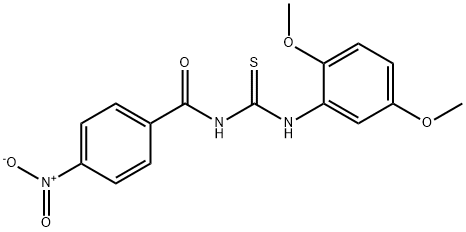 N-(2,5-dimethoxyphenyl)-N'-{4-nitrobenzoyl}thiourea 化学構造式