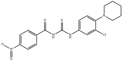 N-[3-chloro-4-(1-piperidinyl)phenyl]-N'-{4-nitrobenzoyl}thiourea,333419-79-7,结构式