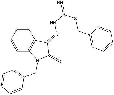 benzyl 2-(1-benzyl-2-oxo-1,2-dihydro-3H-indol-3-ylidene)hydrazinecarbimidothioate,333420-69-2,结构式