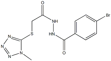 N'-[(4-bromophenyl)carbonyl]-2-[(1-methyl-1H-tetraazol-5-yl)sulfanyl]acetohydrazide 结构式