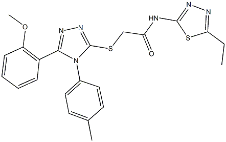 N-(5-ethyl-1,3,4-thiadiazol-2-yl)-2-{[5-(2-methoxyphenyl)-4-(4-methylphenyl)-4H-1,2,4-triazol-3-yl]sulfanyl}acetamide Struktur