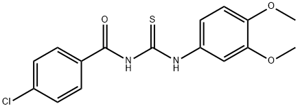 N-(4-chlorobenzoyl)-N'-(3,4-dimethoxyphenyl)thiourea 化学構造式