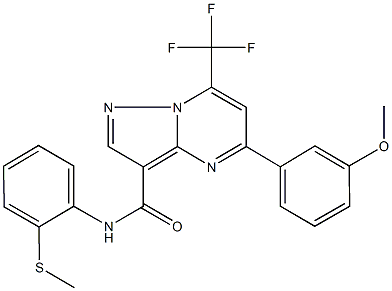 5-(3-methoxyphenyl)-N-[2-(methylsulfanyl)phenyl]-7-(trifluoromethyl)pyrazolo[1,5-a]pyrimidine-3-carboxamide 结构式